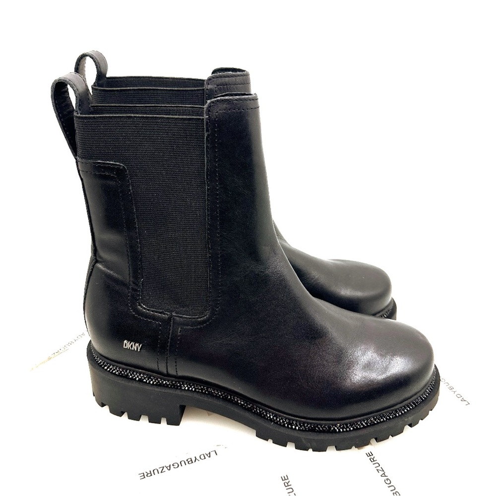 NWOB DKNY Women’s Rick Slip On Bootie Black Leather Size 7.5 - Picture 5 of 17